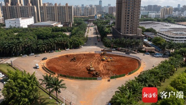 海口加快推进保税区内中央大道贯通改造 施工完成后将开放南门
