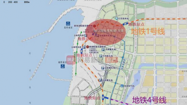 海口新海港临港片区、金沙湾详规公示！还有2条地铁局部线路图！
