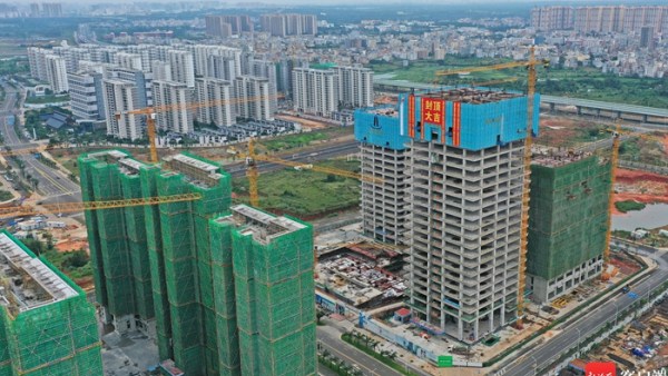 海口复兴城国际数字港展示中心投入使用 国际数字港大厦提前封顶