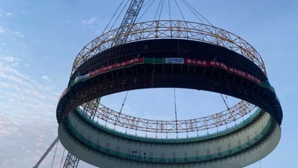 海南昌江核电4号机组钢衬里模块五吊装成功